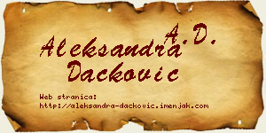 Aleksandra Dačković vizit kartica